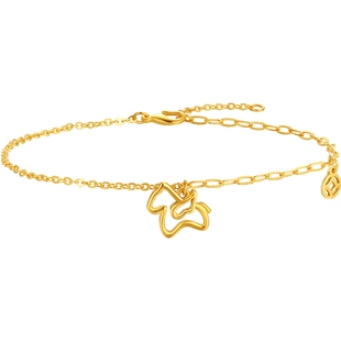 潮宏基至简马上有钱足金手链黄金手饰生肖镂空马本命年礼物 计价