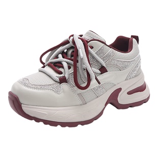 Daphne/达芙妮女鞋老爹鞋2025新款休闲鞋增高百搭运动水钻拼色潮