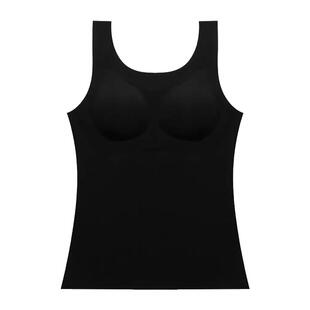 ABXKITTY带胸垫保暖背心女德绒发热加绒内衣上衣美体紧身打底衫冬