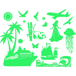 卡通夜光贴笑脸星星荧光墙贴客厅卧室天花板装饰贴纸儿童房创意贴