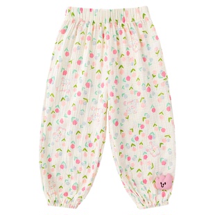 嘟嘟家儿童裤子夏季男童童装女童长裤纯棉轻薄宝宝物理防蚊裤夏天