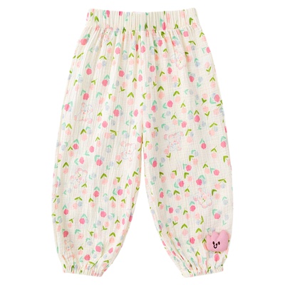 嘟嘟家儿童裤子夏季薄款男童童装女童长裤纯棉宝宝物理防蚊裤夏天