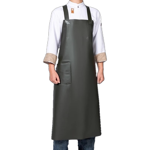 牛筋软皮围裙防水防油污厨房洗碗杀鱼水产餐饮专用男工作服女围腰
