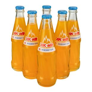 冰峰橙味汽水橘子气泡水200mlx6玻璃瓶童年怀旧西安特产碳酸饮料