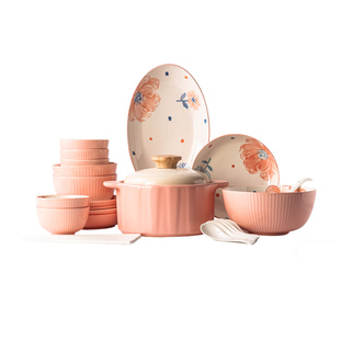 碗家用2026新款高颜值陶瓷碗碟餐具套装釉下彩碗筷盘整套结婚礼物