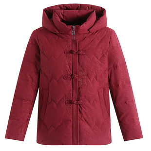 恒源祥集团FAZEYA奶奶羽绒服妈妈中长款白鸭绒洋气保暖加厚冬外套