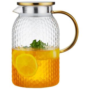 冷水壶玻璃家用凉白开储水壶泡茶壶耐高温大容量高硼硅凉水杯套装