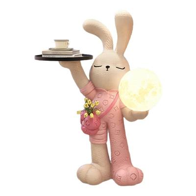 奶油风大型兔子落地摆件客厅电视柜沙发旁边几装饰品夜灯乔迁新居