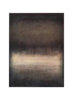 手绘油画复古黑色意式侘寂风挂画