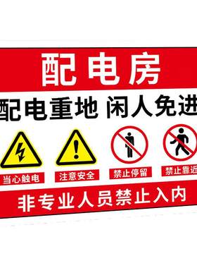 配电房标识牌机房重地闲人免进