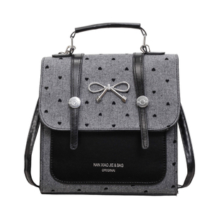 高级感小众波点蝴蝶结手提包女2026时尚单肩斜挎包学院风双肩背包