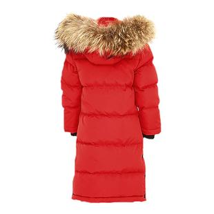 儿童加厚长款羽绒服男童女童真大毛领厚款冬装外套连帽过膝白鸭绒