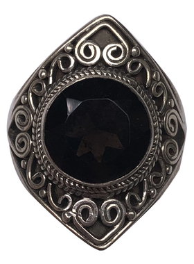 ninisn 蓝绿色美人鱼天然澳大利亚黑欧泊戒指 925银活口礼物澳宝