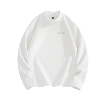 真维斯白色男士德绒打底衫男款半高领冬季青少年内搭保暖内衣男L