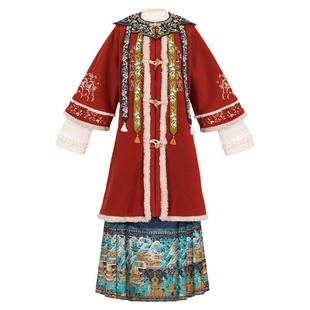 花朝记｜云丹｜明制加绒圆领袄三色马面裙｜织金仿妆花｜刺绣云肩