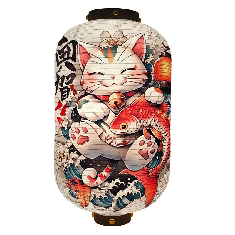 新款发光日式室内浮世绘招财猫锦鲤灯笼装饰节日礼居酒屋餐厅料理