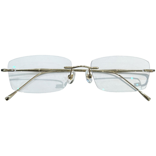 超轻纯钛金丝眼镜近视男款无边框可配有度数素颜切边无框眼睛架女