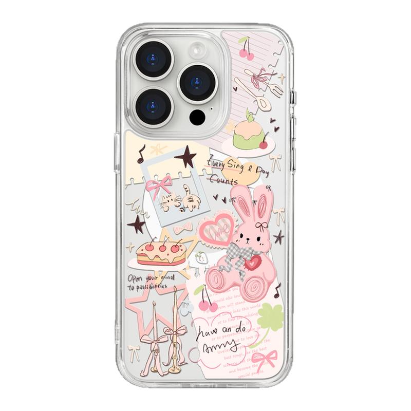 benefit少女风蝴蝶结小兔18pro适用于iphone17promax苹果16PRO黑色透明磁吸手机壳15新款13防摔保护套14情侣