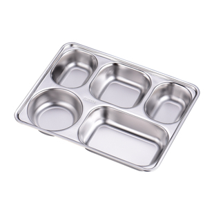 食品级304不锈钢分格餐盒成人儿童饭盒上班族食堂饭盘学生快餐盘