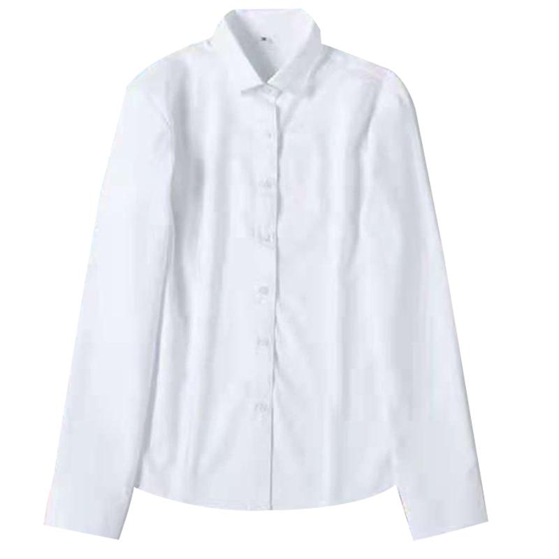 职业正装白衬衫工作服男女免烫夏季长短袖衬衣黑套装定制刺绣logo