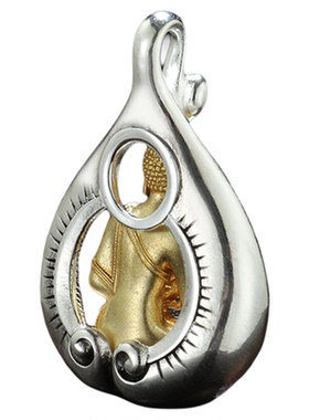 藏传男女纯铜佛像吊坠精美平安