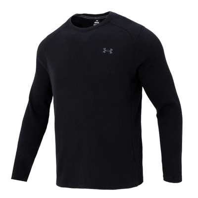 安德玛男士长袖T恤男款华夫格针织衫2025秋季薄款卫衣男运动上衣