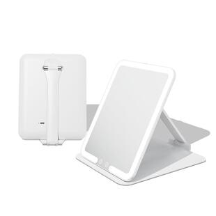 媚彩化妆镜便携折叠镜子led带灯美妆台式桌面旅行充电智能梳妆镜