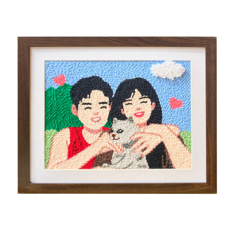 新婚礼物创意喜字戳戳绣照片定制礼品送男朋友结婚手工diy材料包