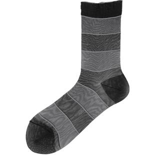 Tabio条纹玻璃丝袜子女秋冬薄款防勾丝透明水晶袜中筒袜日本女袜