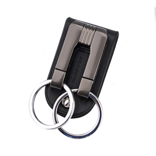 正品博友真皮腰带汽车钥匙扣男士腰挂锁匙扣穿皮带金属钥匙链挂件