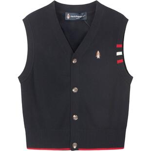 暇步士童装男童马甲春秋新品大童学院风保暖开衫休闲儿童针织马甲