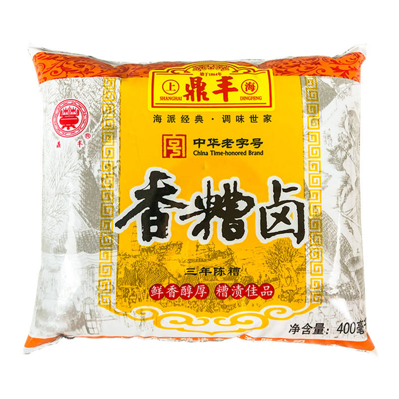 上海鼎丰香糟卤400ml*20袋三年陈糟卤鸡爪糟毛豆调味卤汁料酒糟卤