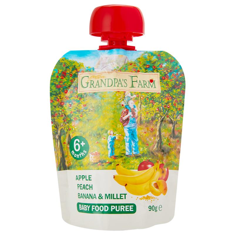 【拍7发9】爷爷的农场进口宝宝果泥婴儿辅食果汁泥吸吸袋90g