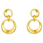 周六福黄金计价5G足金时尚闪耀金环相扣耳饰上弦月系列节日礼物