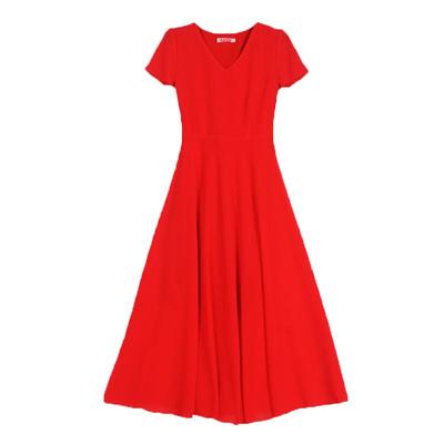 双层雪纺工厂店简约春秋裙大裙摆