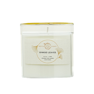 【AL】植物香薰蜡烛木质调香薰蜡烛白色柏木枫叶银杏叶押花