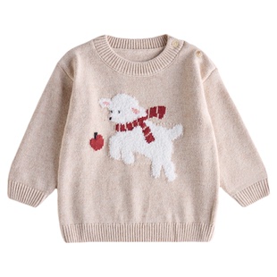【新品】OAK FAMILY针织衫保暖长袖毛衣冬季圆领提花儿童羊毛