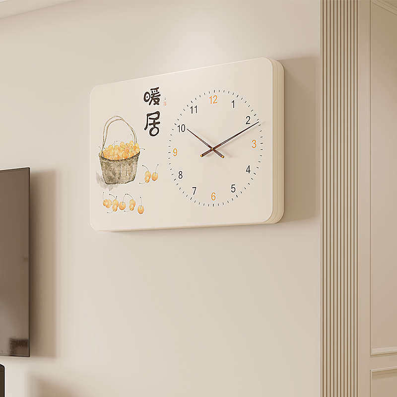 2025新款现代简约多功能带钟配电箱挂钟遮挡箱弱电箱电表箱装饰画