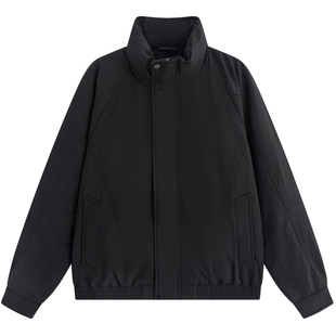 流石男装廓版立领百搭羽绒服2025年冬季男款加厚保暖白鸭绒面包服