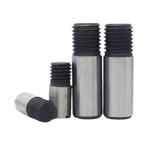 开尾圆柱销45#钢高强外螺纹销原GB878螺尾柱销4M5M20一字开口销子