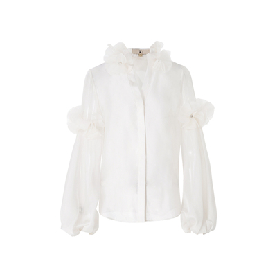 MD千亿【少女心事】2026春时尚气质显瘦设计感透视衬衫上衣