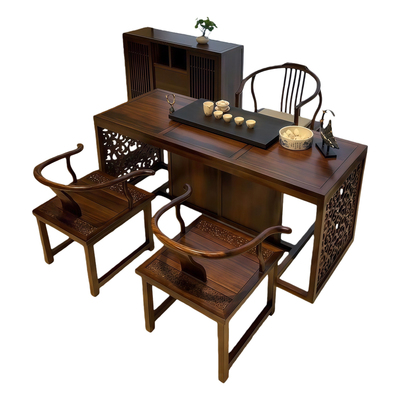 新中式乌金木茶桌椅组合实
