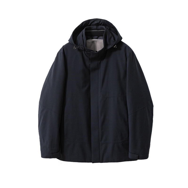 一衣三穿冬季精纺羊毛羽绒服