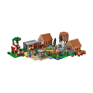 中国积木我的世界系列完整豪华版村庄21128儿童益智拼装玩具10531