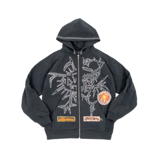 CACTUS JACK TRAVIS SCOTT 藤原浩联名刺绣印花贴布拉链连帽卫衣