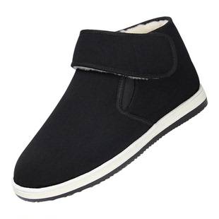 老北京棉鞋男冬季保暖加绒中老年复古传统老式棉鞋千层底布鞋高帮