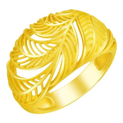 justgold镇金店金羽足金戒指黄金