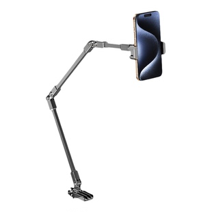 多功能手机支架折叠式桌面床头通用360°旋转四轴铝合金调节绘画俯拍美食拍摄家用vlog支撑架夹持式平板支架