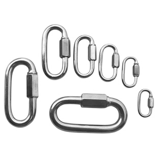 304不锈钢快速连接环跑道扣宠物链扣安全扣梅龙锁攀岩登山扣链条