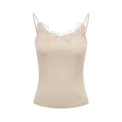 dorydory天丝羊毛温柔百搭蕾丝吊带2026早春新款亲肤透气小众设计